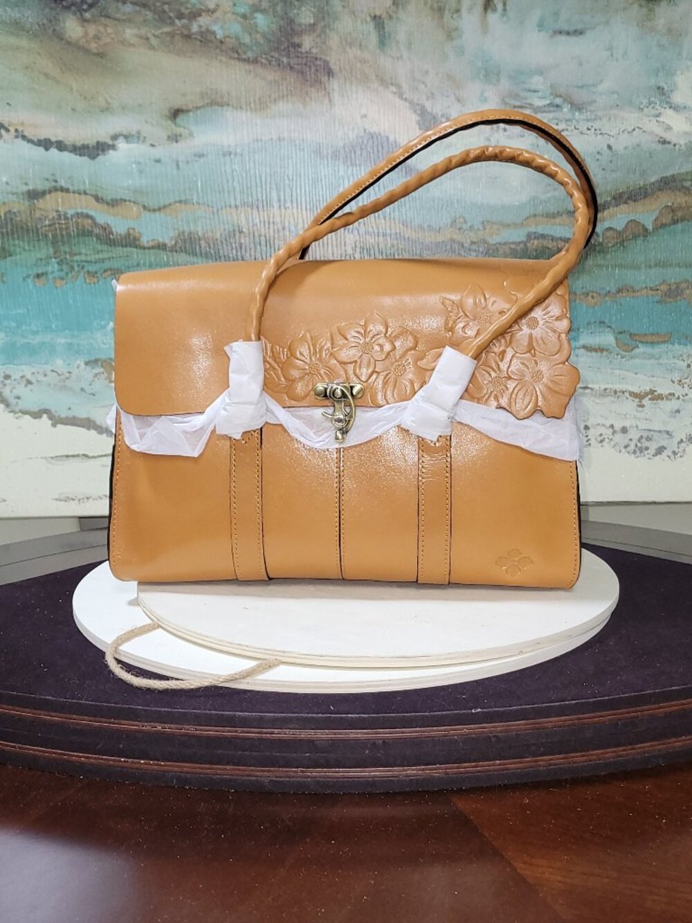 Patricia Nash Leather Vienna Satchel  [Item #HL02]